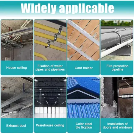 Pneumatikus és kézi szegecselő pisztoly készlet szögek rögzítéséhez, falhoz, mennyezethez, padlóhoz és fához, 7,3 cm kaliberrel kompatibilis, védőszemüveggel és hordtáskával [4]