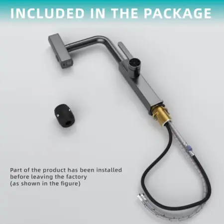 Prémium Konyhai Csaptelep Kihúzható Zuhanyfejjel – 3 Vízmód (Vízesés, Sugár, Permet), 304 Rozsdamentes Acél, Modern Szürke Kivitel [2]