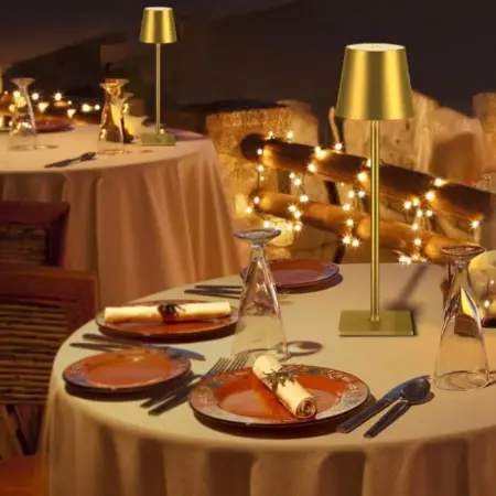 Q-LED46 LED Asztali Lámpa, Érintésvezérléses Lámpa Újratölthető Akkumulátorral, Elegáns Dizájn, 5W [6]