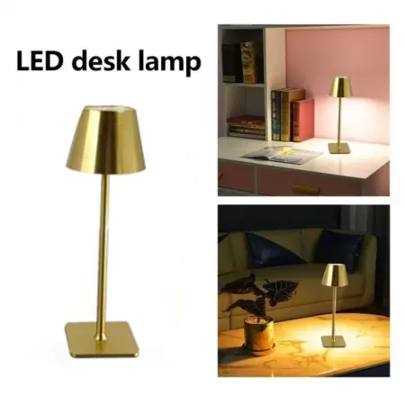 Q-LED46 LED Asztali Lámpa, Érintésvezérléses Lámpa Újratölthető Akkumulátorral, Elegáns Dizájn, 5W [4]