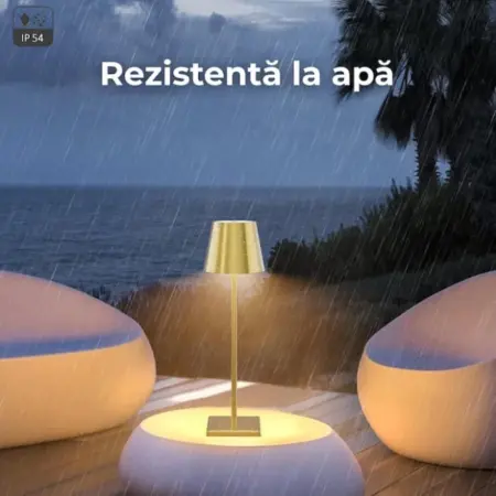 Q-LED46 LED Asztali Lámpa, Érintésvezérléses Lámpa Újratölthető Akkumulátorral, Elegáns Dizájn, 5W [9]