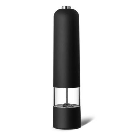 Otthon és Konyha - Elektromos Fűszerdaráló Állítható Őrlési Finomsággal, Tartós Kerámia Mechanizmussal, Beépített LED-del, 23x5 cm, AA Elemmel Működik, Modern Fekete