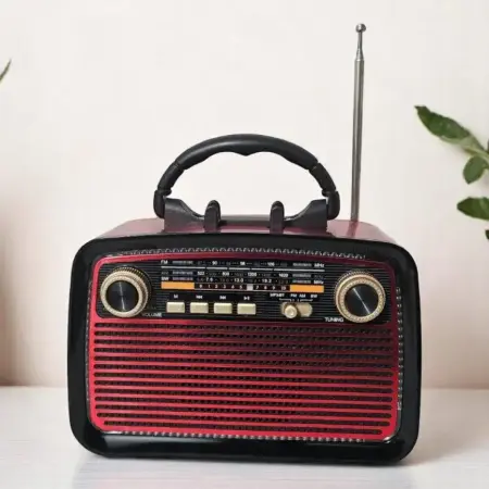 Ébresztőórás és hordozható rádiók - Radio portabil KTF-1467, AM/FM/SW, Bluetooth, USB, TF, baterie reîncărcabilă wireless, lanternă, design vintage, cablu inclus