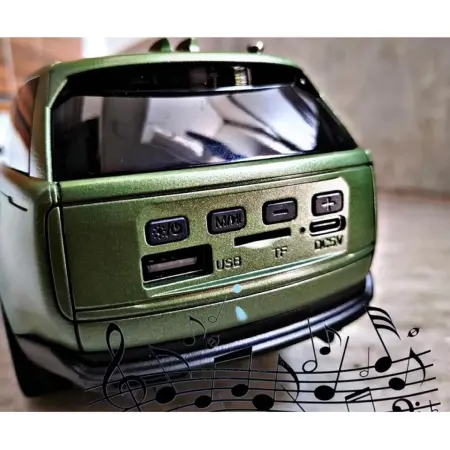 Range Rover Stílusú Hordozható Hangszóró, 10W, Bluetooth 5.3, Napelemes Töltés, FM Rádió, USB, MP3, TF, LED, TWS, 1200mAh – Zöld, Fekete, Bézs, Kék [8]