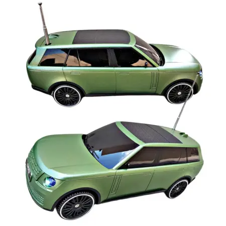 Range Rover Stílusú Hordozható Hangszóró, 10W, Bluetooth 5.3, Napelemes Töltés, FM Rádió, USB, MP3, TF, LED, TWS, 1200mAh – Zöld, Fekete, Bézs, Kék [4]