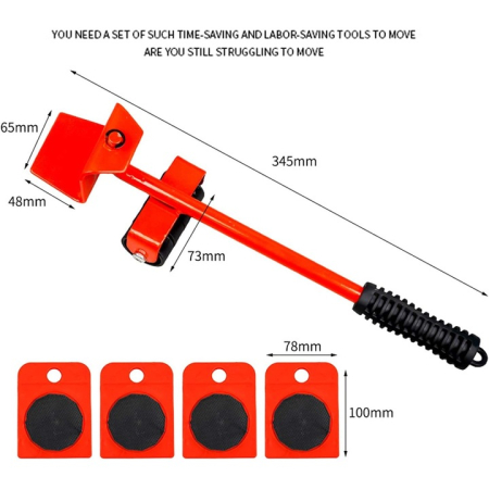 Professzionális Bútorszállító Szett, 4 Kerekes Platformmal és Emelő Karral, Platformonként 150 kg Teherbírás, Strapabíró Anyagok [3]