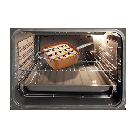 Sokfunkciós négyzet alakú serpenyő – tapadásmentes, sütőbe és fritőzbe is, minden típusú főzőlapon és indukciós tűzhelyen használható, 24 × 24 × 9 cm [2]