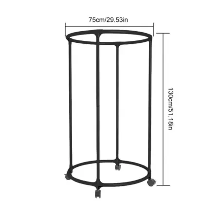 Kerek ruhatartó állvány görgőkkel – 130 cm rúddal, 30 kg teherbírás, krómozott rozsdamentes acél, modern [2]