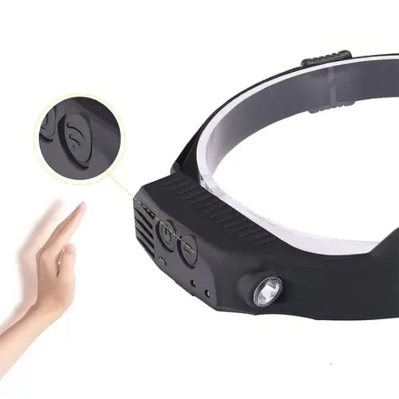 T283 LED fejlámpa 8 világítási móddal, COB + XPE, mozgásérzékelő, USB újratölthető, állítható pánt, IPX4 – ideális kempinghez, horgászathoz, túrázáshoz, vadászathoz és kültéri tevékenységekhez [9]