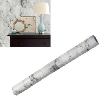 Öntapadós PVC tapéta fehér márvány mintával 60×300 cm, víz- és kopásálló, vastag és tartós, könnyű felhelyezés, falra és bútorra [4]