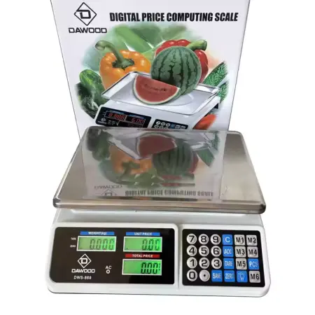 Mérlegek - Téglalap alakú digitális elektromos mérleg, 40 kg kapacitással, 33 cm x 32,5 cm x 12,5 cm