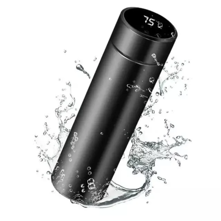 Otthon és Konyha - 500 ml Smart Termosz, LED Kijelző a Hőmérséklet Megjelenítéséhez, Hőszigetelt Meleg és Hideg Italokhoz, Kompakt és Modern Kialakítás, Fekete