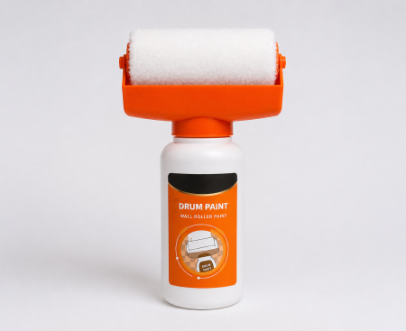 Otthon és Konyha - Festőhenger Beépített 500 ml Festéktartállyal, Vízbázisú Diszperziós Festékhez, Falak Felújításához és Festéséhez, Fehér