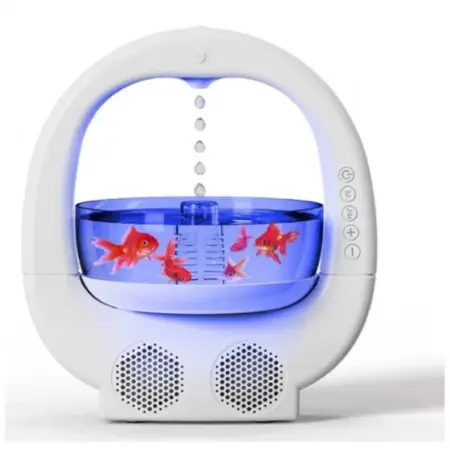 Gravitációellenes hatású párásító, Bluetooth diffúzor, hangulatvilágítás LED-del, 31–40 m², modern dizájn, fehér [2]