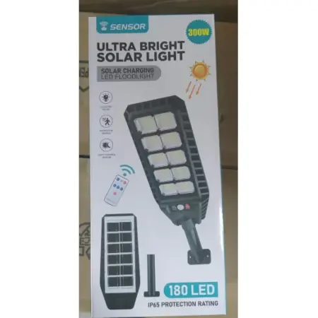 Utcai Napelemes Lámpa, IP67, 6500K, Mozgásérzékelővel, 3 Világítási Móddal, Távirányítóval, Alumínium + Műanyag, Víz- és Porálló [2]