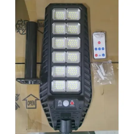 Utcai Napelemes Lámpa, IP67, 6500K, Mozgásérzékelővel, 3 Világítási Móddal, Távirányítóval, Alumínium + Műanyag, Víz- és Porálló [6]