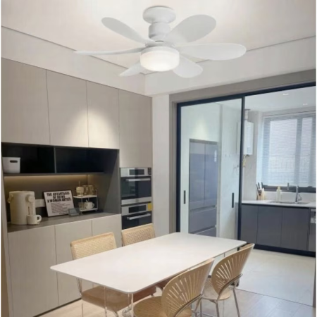 LED Világítással Ellátott Mennyezeti Ventilátor, 40W, 3 Sebességfokozat, Távirányító, Csendes Működés, Modern Fehér Dizájn [1]