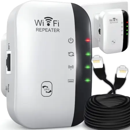 WiFi Jelismétlő és Hozzáférési Pont, 300 Mbps, 2 Antennával, LAN Porttal, Univerzális Kompatibilitással [5]