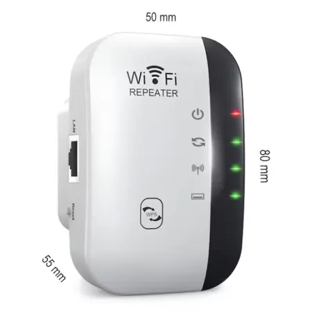 WiFi Jelismétlő és Hozzáférési Pont, 300 Mbps, 2 Antennával, LAN Porttal, Univerzális Kompatibilitással [4]