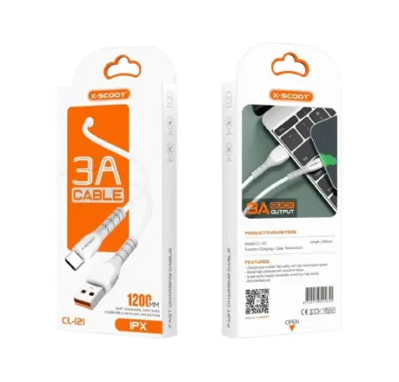 Telefontartozékok - X-SCOOT CL-121 Micro-USB Kábel, 120 cm – Ultra-Gyors 6A Töltés, Tartós és Rugalmas, Kompatibilis Samsung és Más Micro-USB Eszközökkel
