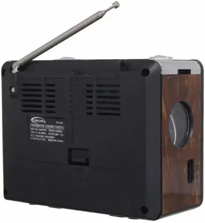 Yuegan YG-034 hordozható rádió retro dizájnnal, AM/FM támogatással, MP3 funkcióval, USB/SD/TF kompatibilis, fejhallgatóval használható, újratölthető akkumulátorral – ideális otthoni és utazási használ [1]