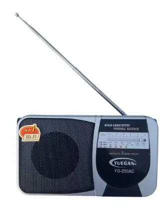 Ébresztőórás és hordozható rádiók - YUEGAN YG-250AC Rádió – Hordozható, 220V-ról vagy elemmel működik, Kábel mellékelve