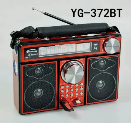 Ébresztőórás és hordozható rádiók - YUEGAN YG-372BT hordozható rádió, 3 sáv FM/AM/SW, digitális kijelző, beépített hangszóró, újratölthető akkumulátorral