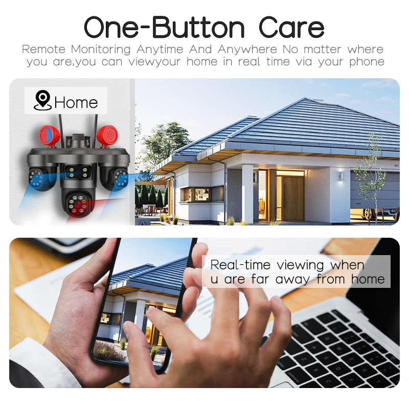Cameră Supraveghere Exterior WiFi 6MP, 3 Lentile, PTZ 360°, Zoom 10X, Night Vision, Audio Bidirecțional, Sirenă Integrată, Manual în Limba Română [6]