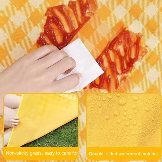 Covoraș picnic pliabil 100×150 cm, material pânză rezistent la umiditate, portabil pentru plajă și camping, design compact [4]