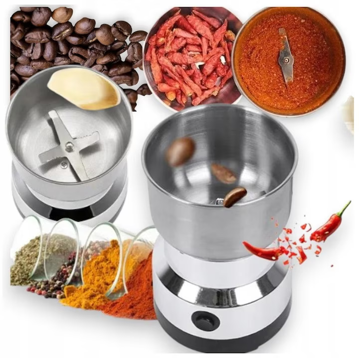 Râșniță electrică cafea 150W, capacitate 50-100 g, lame din oțel inoxidabil, alimentare 220V, pentru cafea și condimente, dimensiuni 17×10 cm [4]