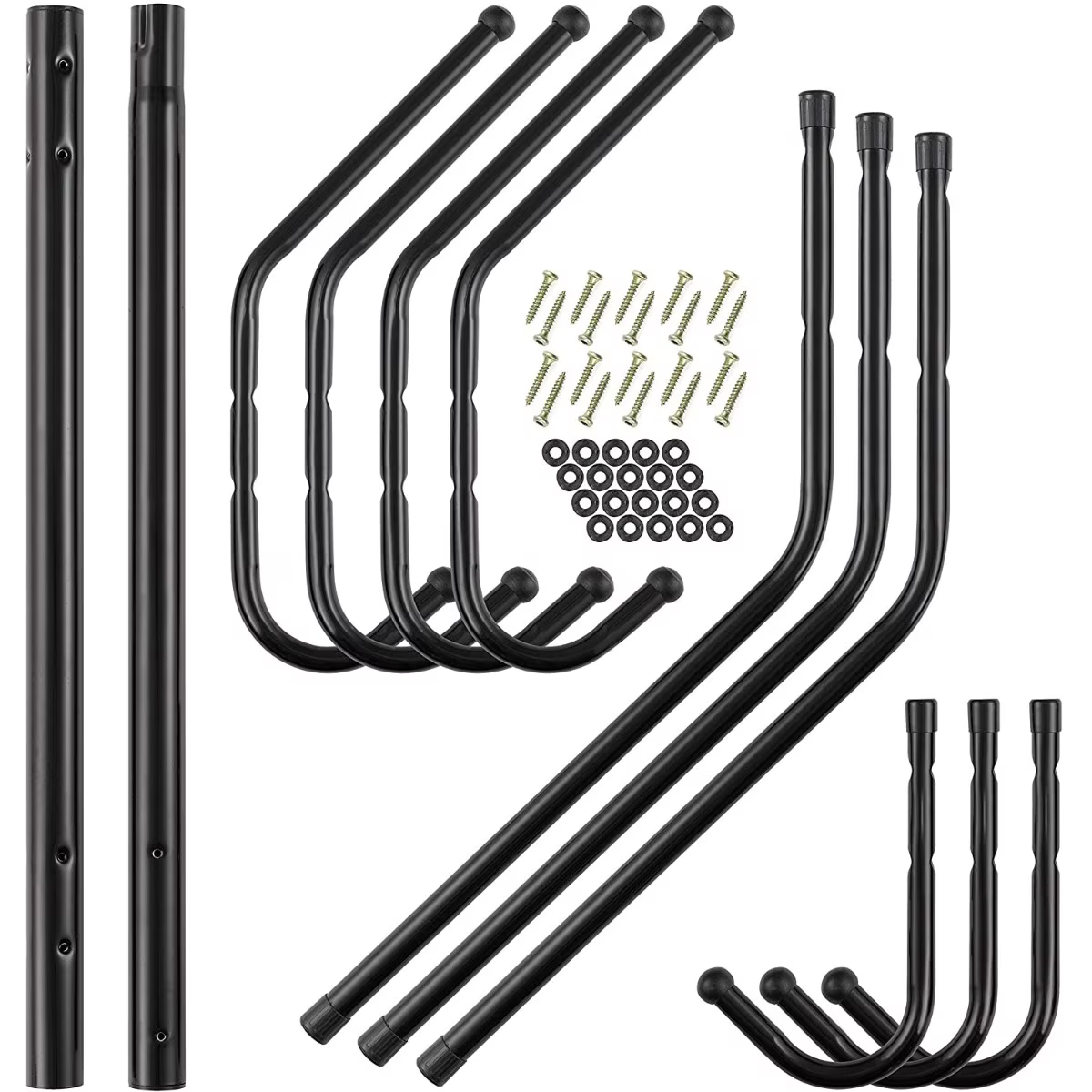 Cuier tip pom metalic 45×175 cm, 11 agățători, capacitate 18 kg, design modern compact, stabil pe 3 picioare, culoare negru [1]