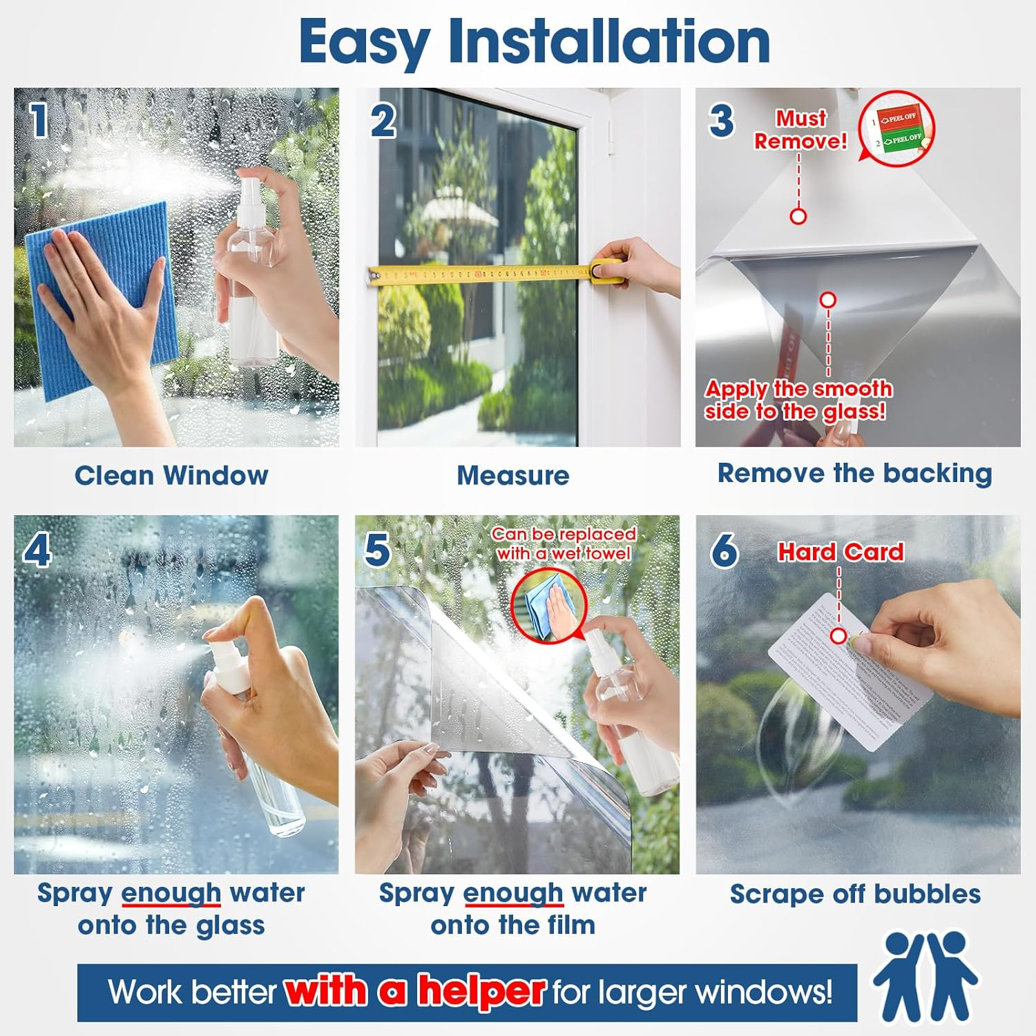 Folie protecție solară autoadezivă 0.6×3 m, protecție UV și termică, efect intimitate tip oglindă, aplicare ușoară cu kit inclus, culoare gri deschis [5]