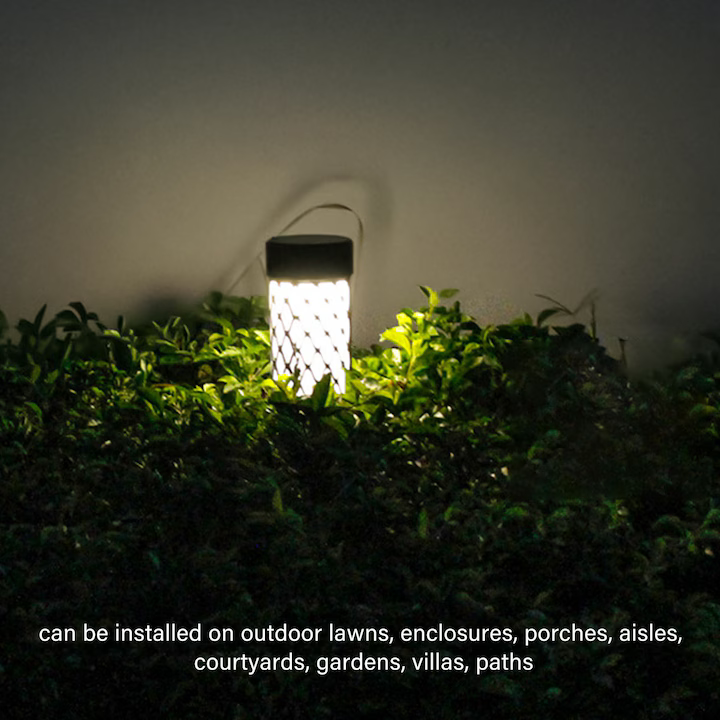 Lampă solară LED grădină 37 cm, lumină caldă, impermeabilă IP65, încărcare automată, pentru exterior, design decorativ pentru gazon [6]