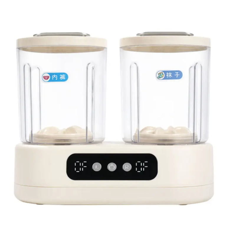 Mini mașină de spălat portabilă dublă, pentru șosete și lenjerie, două compartimente, consum redus, funcționare silențioasă, design compact din plastic rezistent [1]