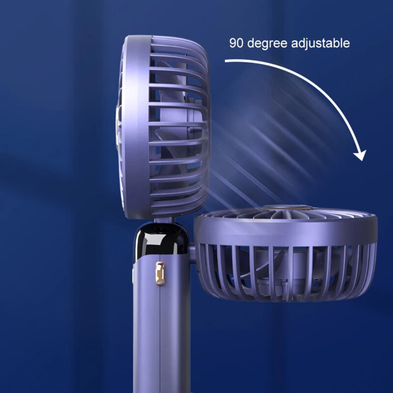 Mini Ventilator Pliabil Silențios cu Display LED, 5 Viteze, Baterie 1800 mAh, USB, Compact și Portabil, Design Modern [2]