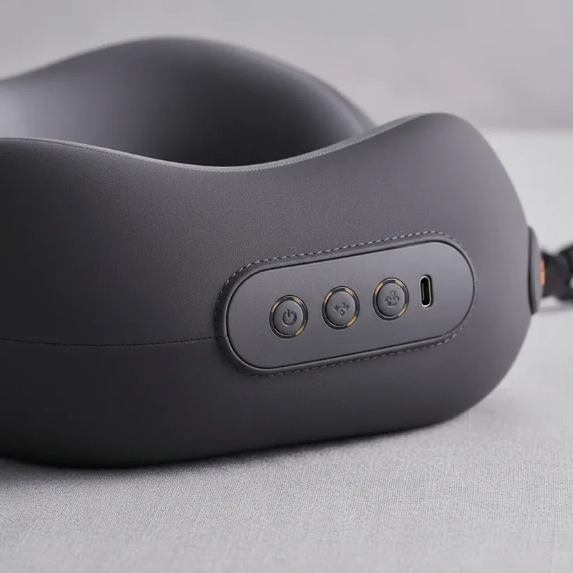 Pernă masaj cervical inteligentă, cu încălzire, design ergonomic 360°, USB-C, portabilă, spuma cu memorie [4]