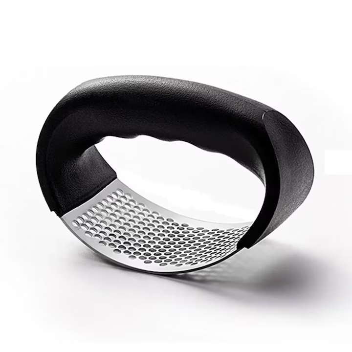 Presă manuală pentru usturoi și ghimbir, inox + PP, design ergonomic, bază anti-alunecare, 10.2 x 7.2 cm, negru [4]