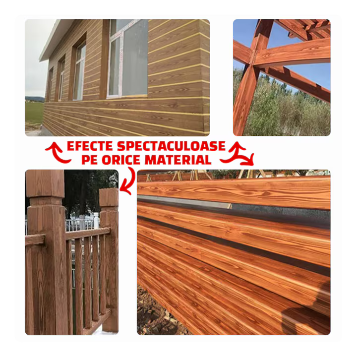 Set 2 aplicatoare vopsea textură lemn, efect realist fibră lemn, pentru pereți și mobilier, utilizare ușoară, potrivite pentru decor interior și exterior [1]