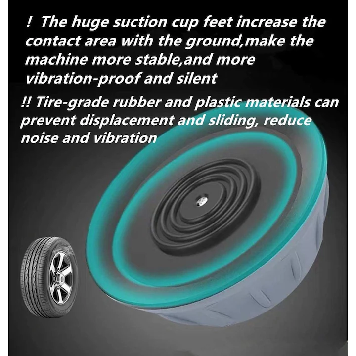 Set 4 tampoane anti-vibrații pentru mașină de spălat, cauciuc rezistent, design antiderapant tip fagure, reduc zgomotul și protejează podeaua, gri [1]