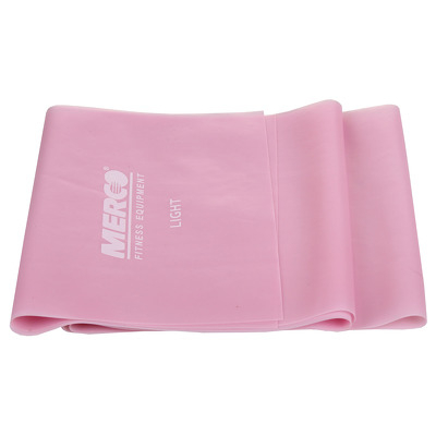 Banda elastica aerobic si fitness, 120x15cm, intensitate slaba, roz [1]