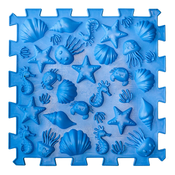 Covoras terapeutic, senzorial, pentru copii, tip puzzle, 9 piese, model Dinozauri [5]