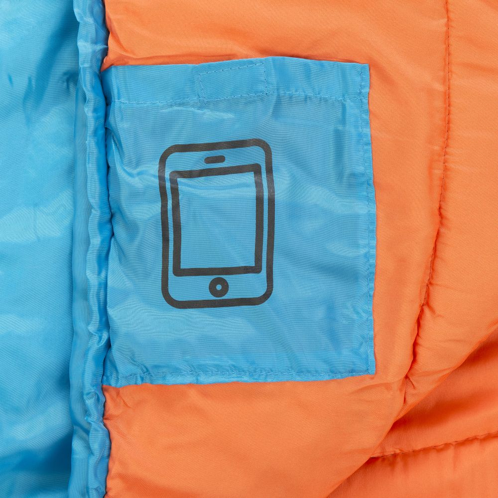 Sac de dormit pentru copii, 160x65cm, albastru-portocaliu [3]