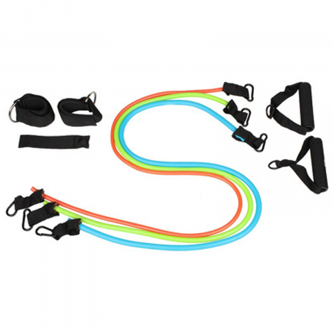 Fitness si antrenament - Extensor fitness reglabil cu 3 corzi elastice