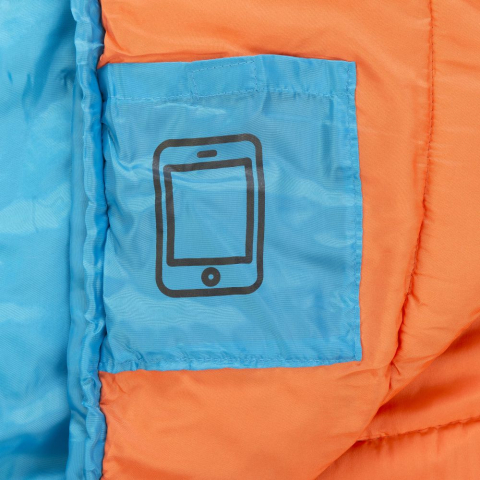 Sac de dormit pentru copii, 160x65cm, albastru-portocaliu [2]