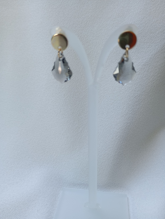 Cercei cu Swarovski Black Diamond si tortite placate cu aur 18K [4]