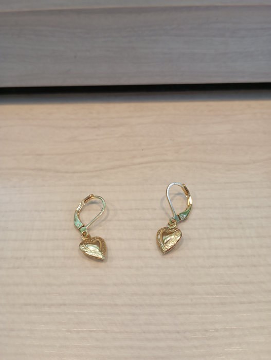 Martisor special! -set felicitare si cercei inimioara placati cu aur 18K [5]