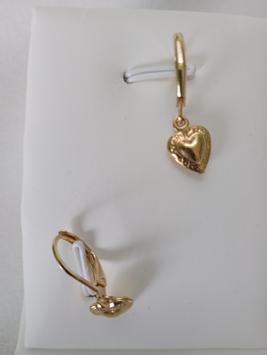 Martisor special! -set felicitare si cercei inimioara placati cu aur 18K [3]