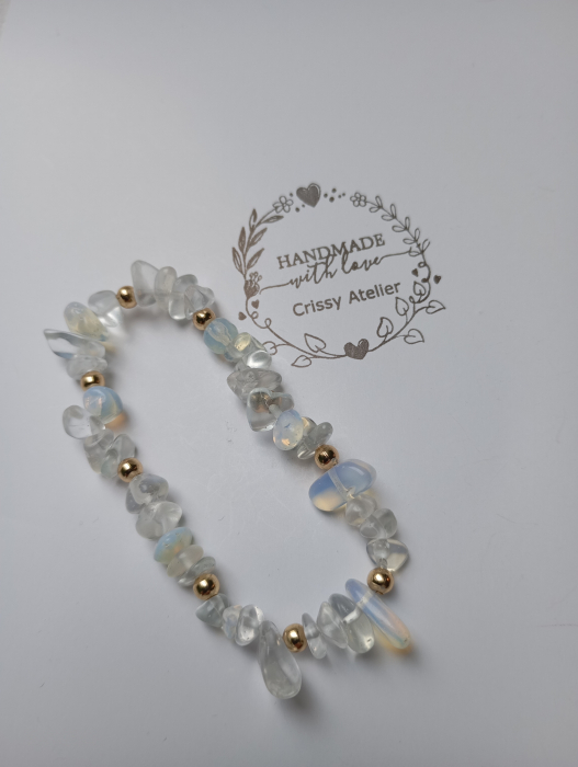 Bratara cu Opal, Opalit si margelute placate cu aur [2]