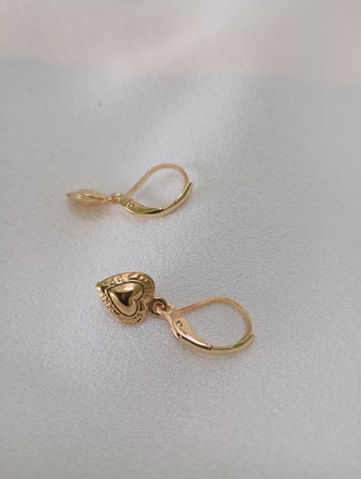 Martisor special! -set felicitare si cercei inimioara placati cu aur 18K [2]