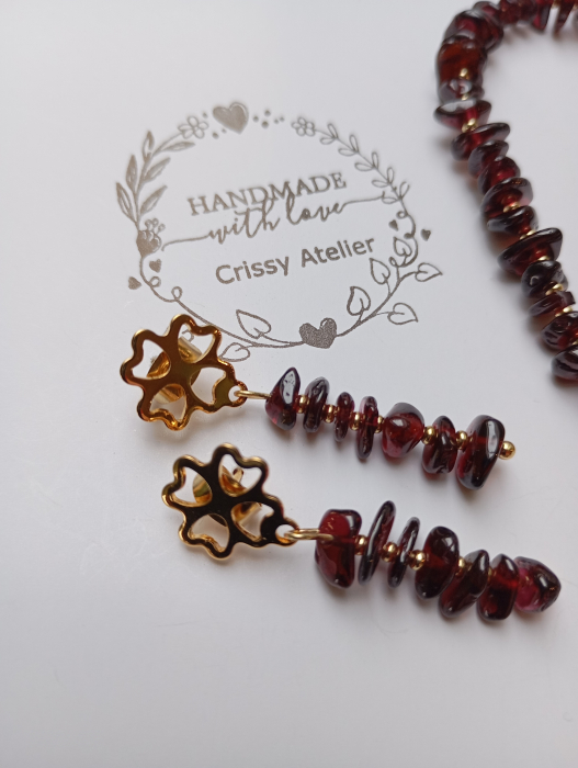 Set Granat chipsuri si margele placate cu aur [3]